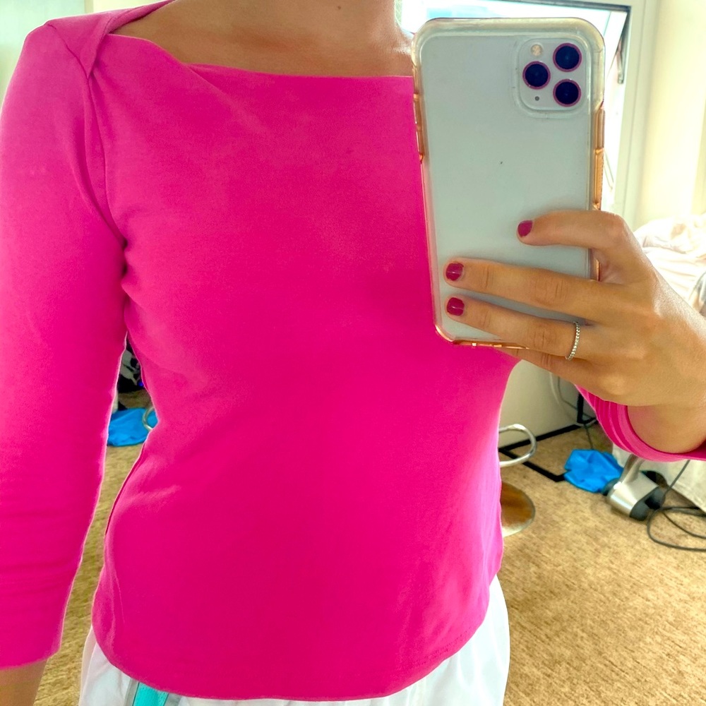 BANANA REPUBLIC pink 3/4 boat neck sweater